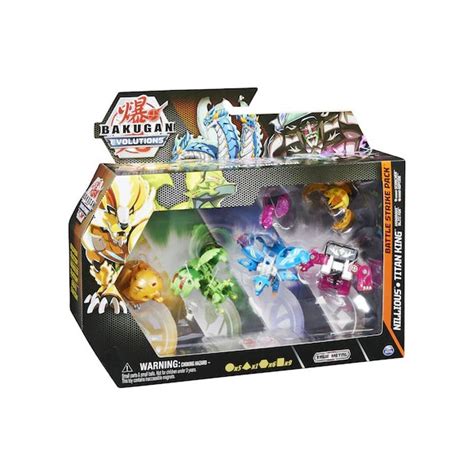 Set 4 Figurine Bakugan Evolutions Battle Strike Pack Nillious Si Titan