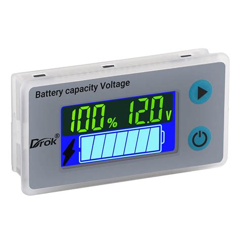 Drok Battery Meter Digital Capacity Voltage And Temperature Monitor