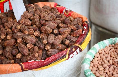 Selling Nuts And Dried Fruits At A Bazaar In India Stock Photo Image