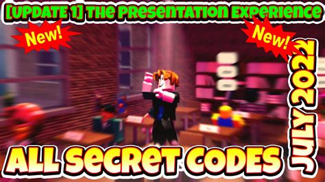 2022 All Secret Codes Roblox Update 1 The Presentation Experience New Codes All Working