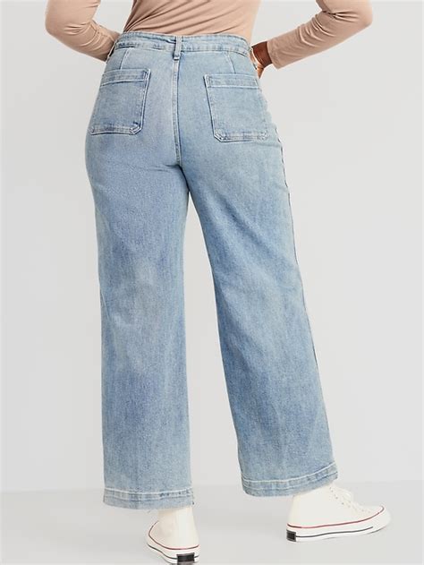 Extra High Waisted Trouser Wide Leg Jeans Old Navy