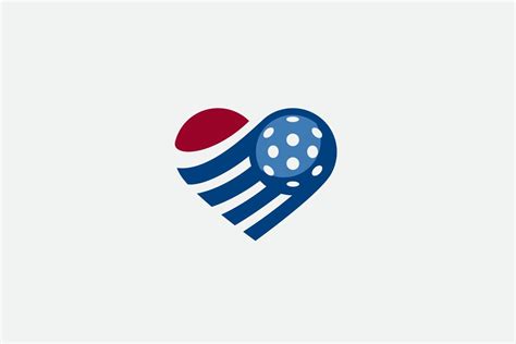 Pickleball Lover Logo With A Combination Of A Heart And Moving