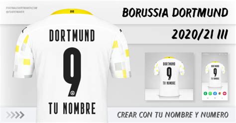 Crear jersey Borussia Dortmund 2020 21 III con tu Nombre y Número