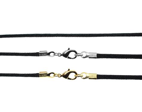 Black Satin Silk Cord Necklace