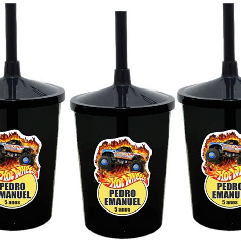 Copo Shake Canudo Hot Wheels Elo7 Produtos Especiais