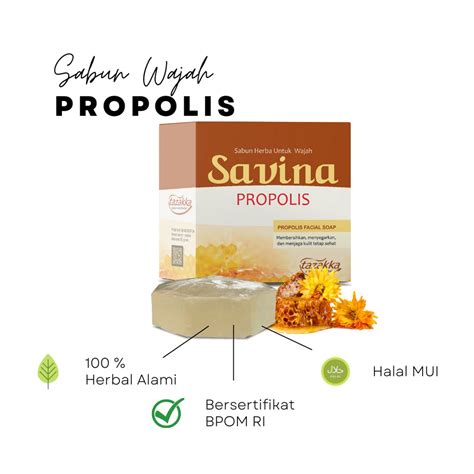 Jual Savina Propolis Sabun Cuci Muka Batang Batangan Herbal Tazakka