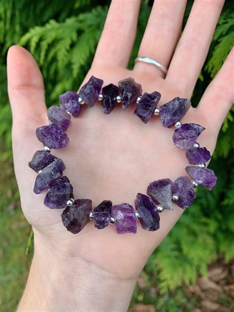 Natürlicher Roher Amethyst Kristall Armband Innere Ruhe Heilung von