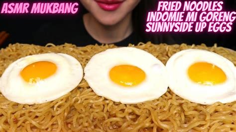 Fried Noodles Indomie Mi Goreng With Sunnyside Up Eggs Asmr Mukbang No