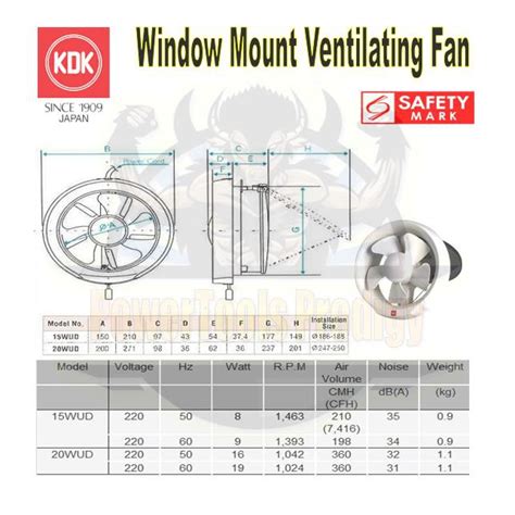 KDK VENTILATION FAN WINDOW MOUNTED FAN 15WUD 20WUD Shopee Singapore