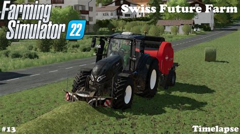 Raking Baling And Loading Hay Swiss Future Farm Timelapse