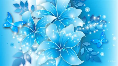 Blue Flowers Anime Wallpapers Wallpaper Cave