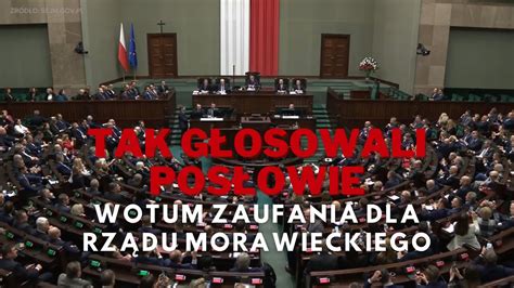 Wotum zaufania dla rządu Morawieckiego Tak głosowali posłowie YouTube