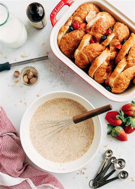 Croissant French Toast Bake With Berries Striped Spatula