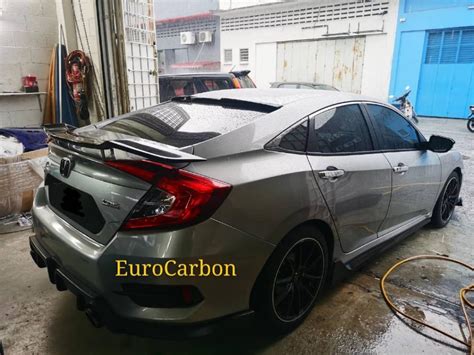 Honda Civic Fc Universal Rowen Carbon Fibre Cf Spoiler Gt Wing Auto Accessories On Carousell