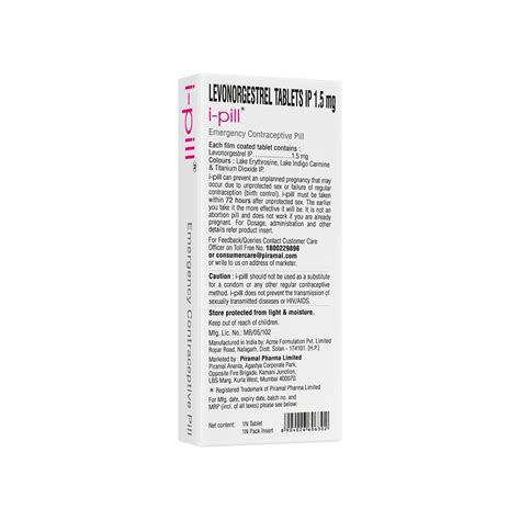 I-Pill Emergency Contraceptive Pill Price - Buy Online at Best Price in ...