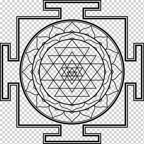 Sri Yantra Ganesha Simbolo Mandala Budista Monocromo Simetr A