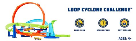 Amazon Hot Wheels Toy Car Track Set Action Loop Cyclone Challenge