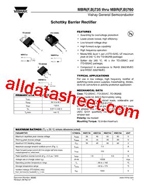 MBR735 Datasheet PDF Vishay Siliconix