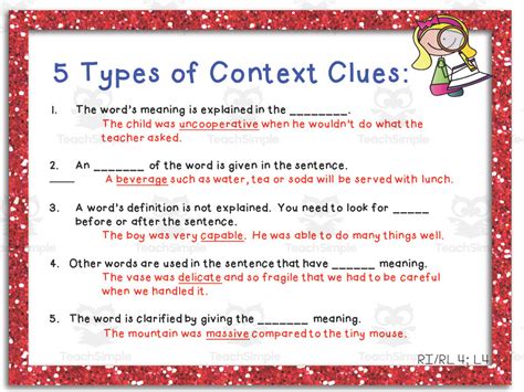 Context Clues Anchor Chart By Teach Simple Off