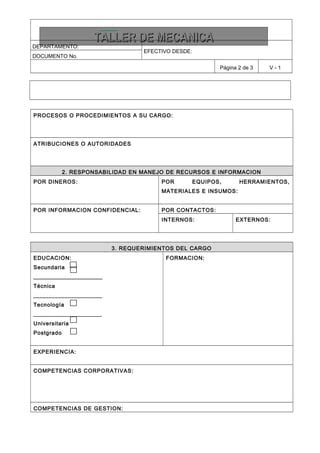 Formato Descripcioncargo Pdf