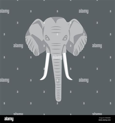 african elephant head  front view vector illustration stock vector