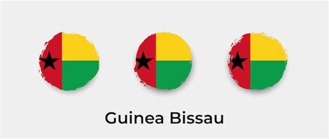 Premium Vector Guinea Bissau Flag Grunge Bubbles Icon Vector Illustration