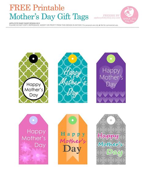 Printable Mothers Day Tags