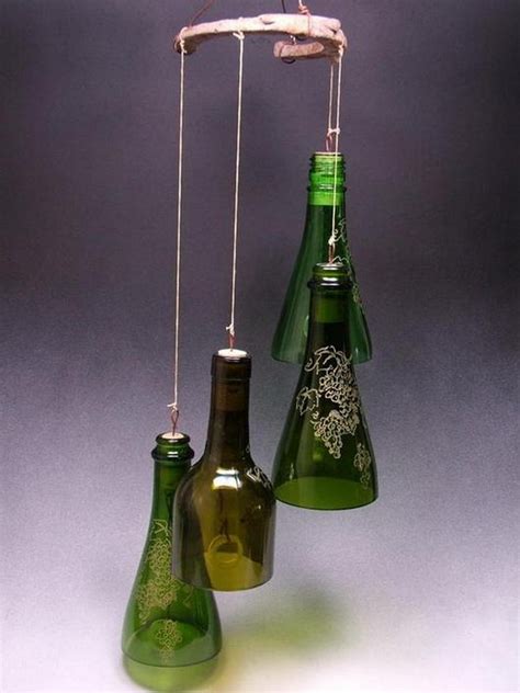 Recycled Wine Bottle Wind Chimes Recycled Crafts