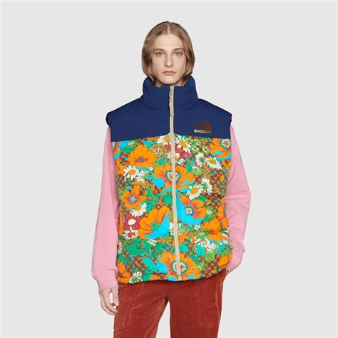 The North Face X Gucci Vest In Floral Print Gucci® Ae