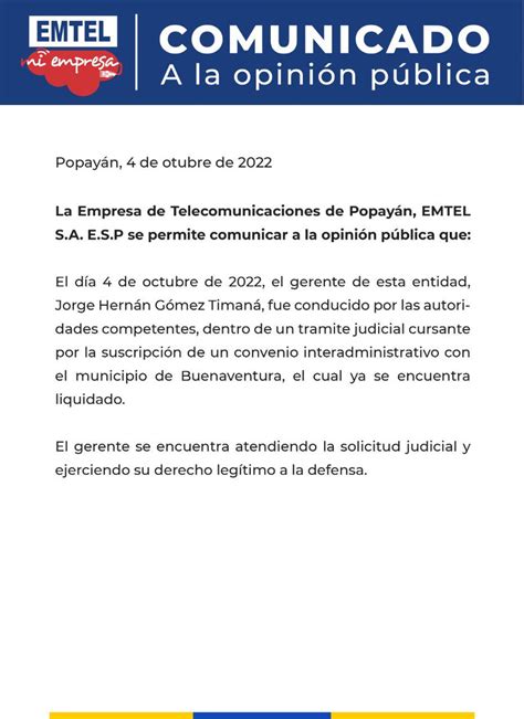 Alcaldía de Popayán on Twitter La Empresa de Telecomunicaciones de