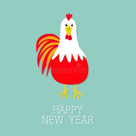 Rooster Bird 2017 Happy New Year Symbol Chinese Calendar Cute Cartoon