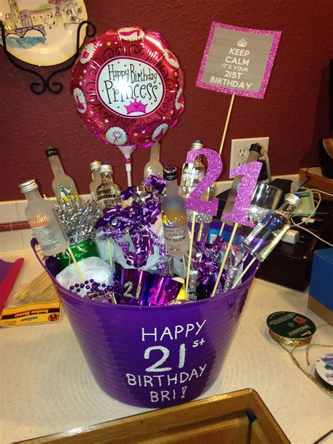 Diy 21st Birthday Bucket 21st Birthday Basket 21st Birthday Diy 21st