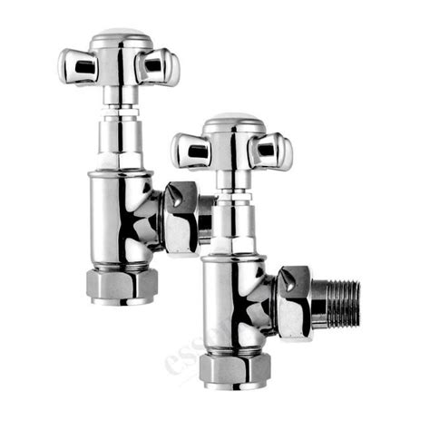 Essential Crosshead Angled Radiator Valves Pair 15 Mm 148994 Premium Plumbing