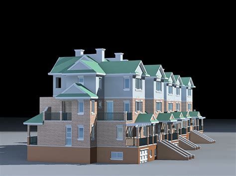 Modern Townhouse 3d Model 3ds Max Files Free Download Cadnav