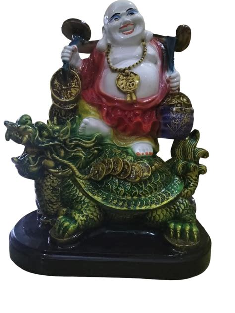 Paint Coated Multicolor Polyresin Laughing Buddha Statue For Home At