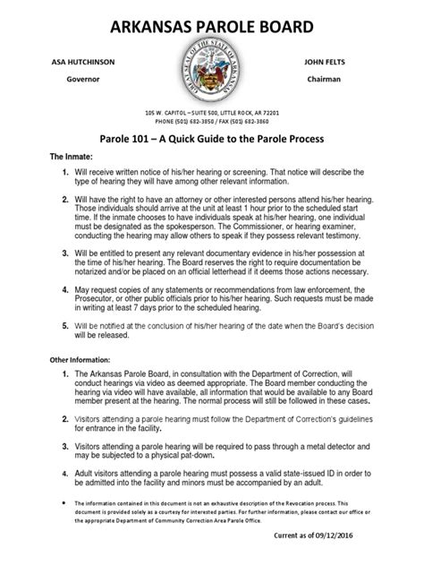 Arkansas Parole Board Parole 101 A Quick Guide To The Parole Process