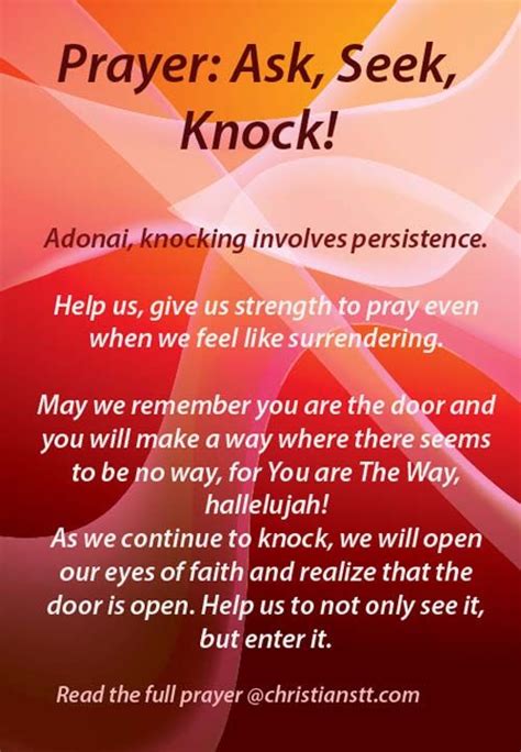 Prayer Ask Seek Knock Christianstt Prayers Prayer Scriptures