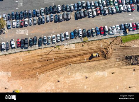 Aerial View Of Parking Lot Carpark Expansion Pennsylvania Usa Stock