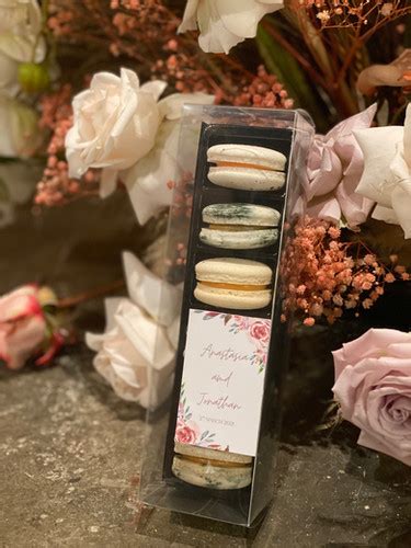 Artisanal Macaron Box Wedding Favors Min Boxes Customised Label