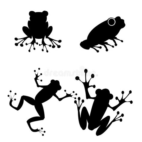 Frogs Silhouettes Collection Stock Photo Image