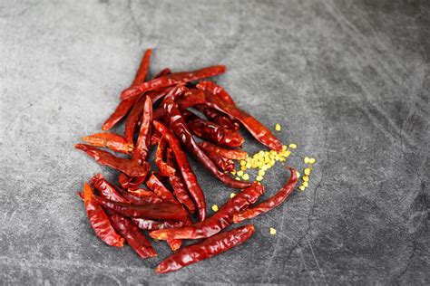 Dried Chillies On Dark Background Red Chili Pepper Seed 4951315 Stock