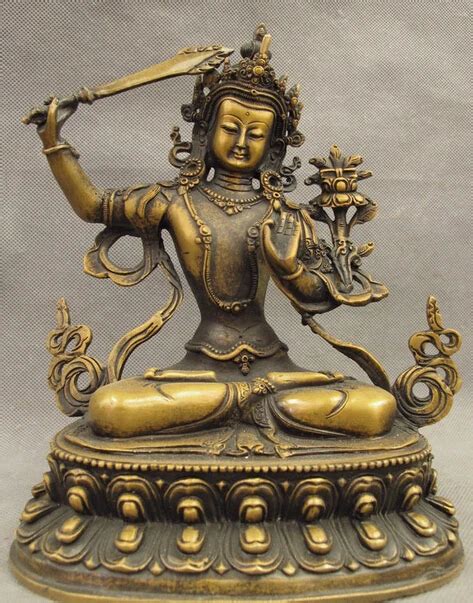 005312 9 Tibet Bronze Protect Manjusri Manjushri Bodhisattva Buddha