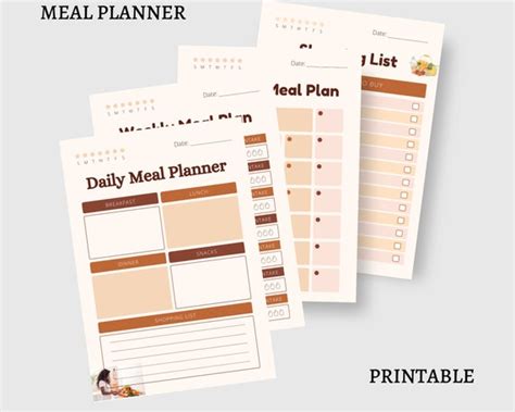 Digital Meal Planner Daily Meal Planner Weekly Meal Planner Etsy