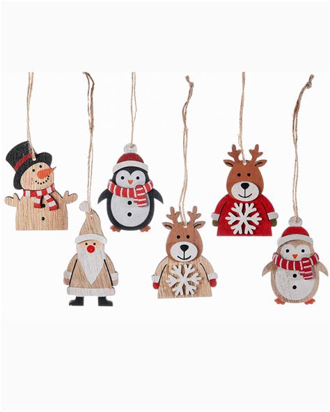 Set Di Decorazioni Tag Personaggi Natale Etichetta Pacco Regalo