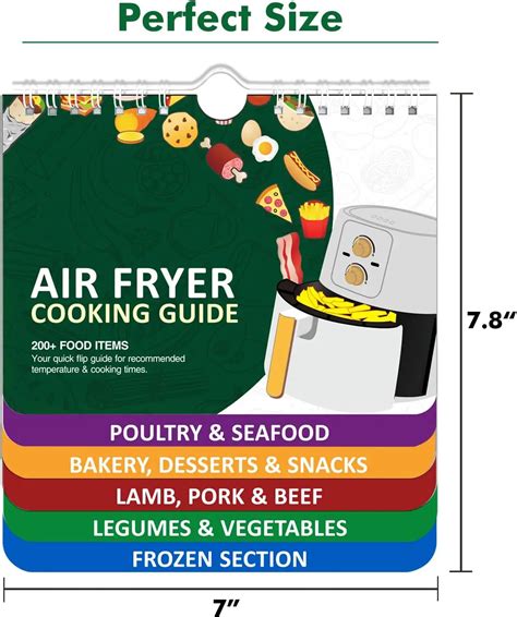 Custom Air Fryer Cheat Sheet Magnets Air Fryer Cooking Times Chart For