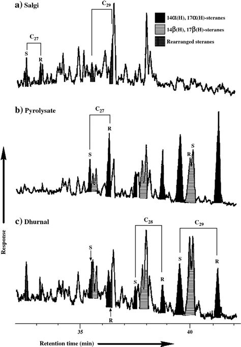 Mass Chromatograms Mz 217 Showing The Distribution Of Steranes In A Download Scientific