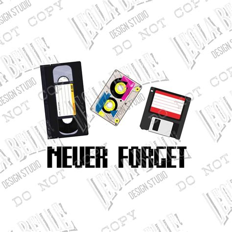 Never Forget Retro Vintage Vhs Cassette Tape Floppy Disk Etsy