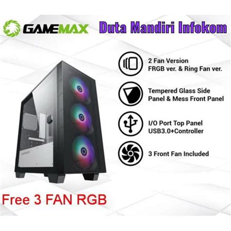 Jual Gamemax Aero Mini Frgb Tempered Glass M Atx Gaming Case