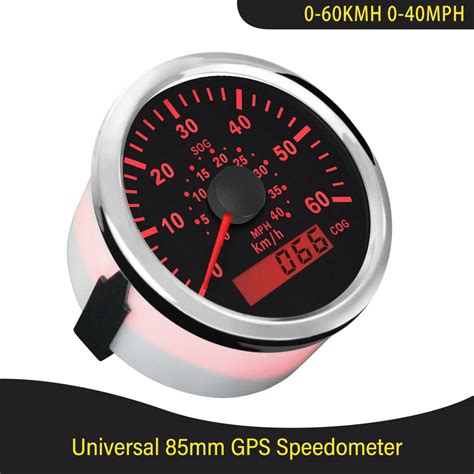 New 85mm Waterproof Gps Speedometer 0 60km H 0 40mph Speed Gauge 12v