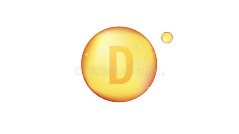 Vitamin D Gold Shining Icon Ascorbic Acid Motion Graphics Stock